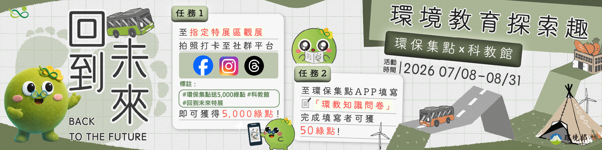 回到未來特展-觀展打卡贈綠點